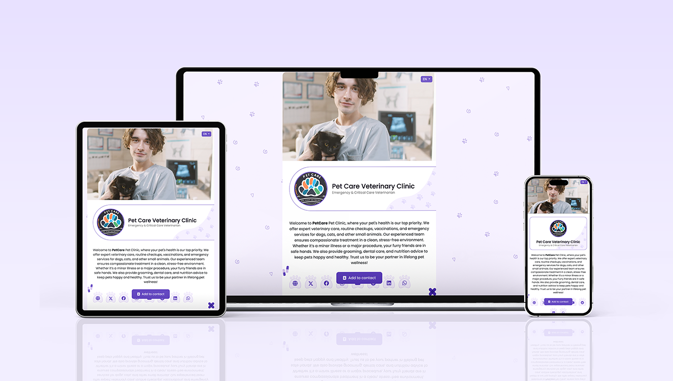 Pet Clinic mockup